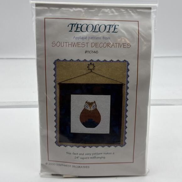 Southwest Decoratives Tecolote “Owl” Appliqué Wall Hanging Pattern Kit 24" - Picture 1 of 7